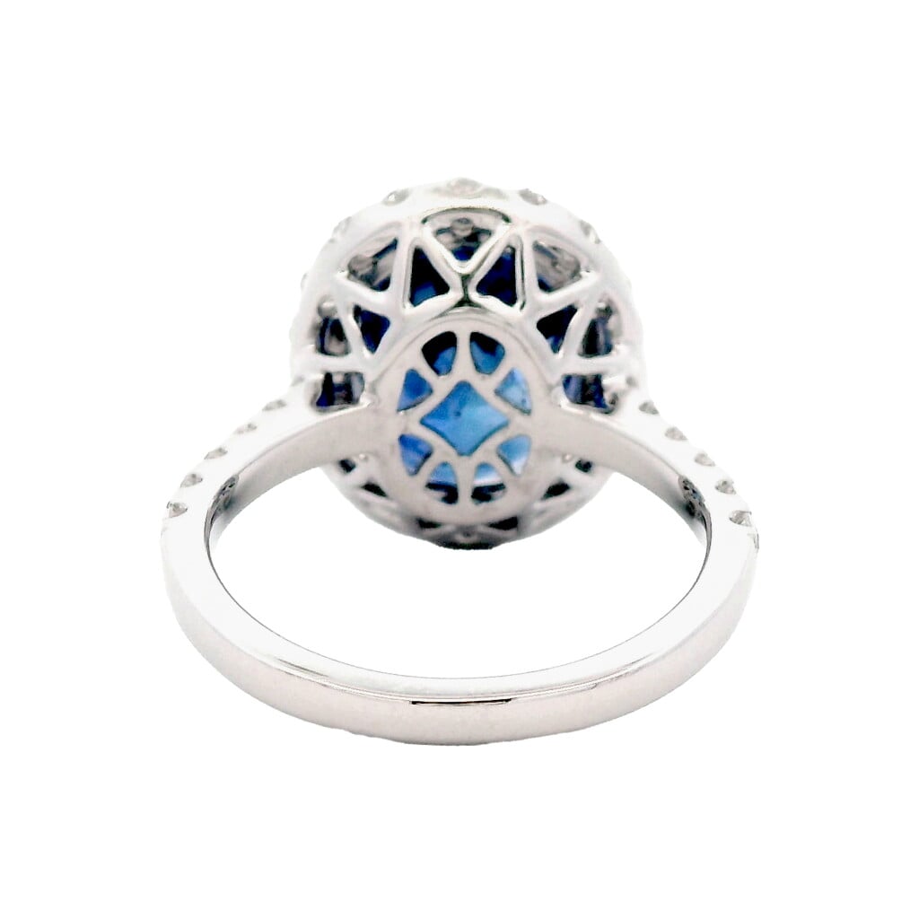 White Gold, 7.31ct Ceylon Sapphire and Diamond Ring
