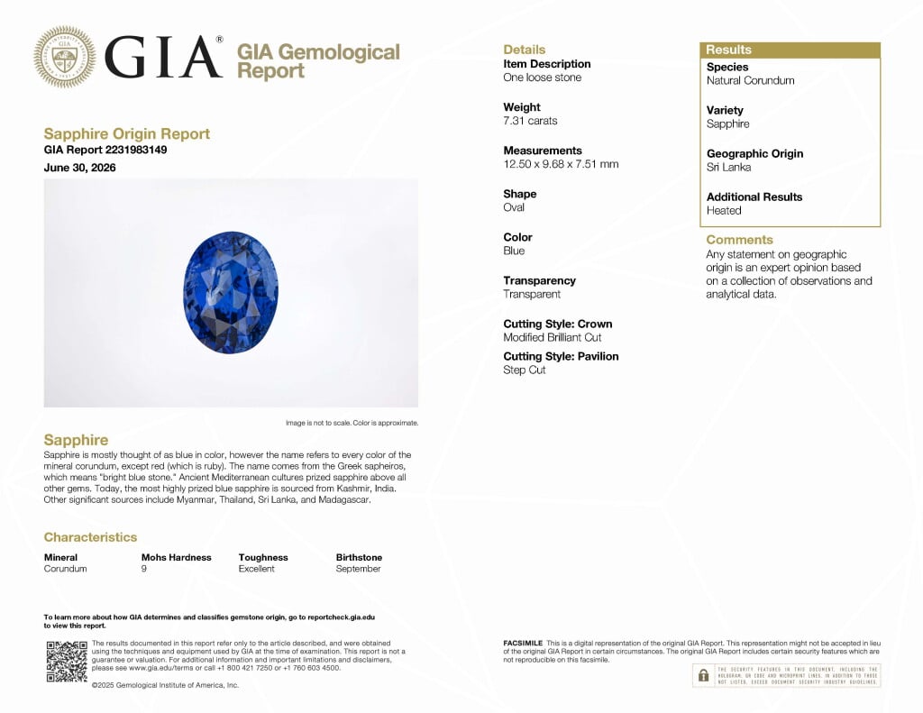 White Gold, 7.31ct Ceylon Sapphire and Diamond Ring