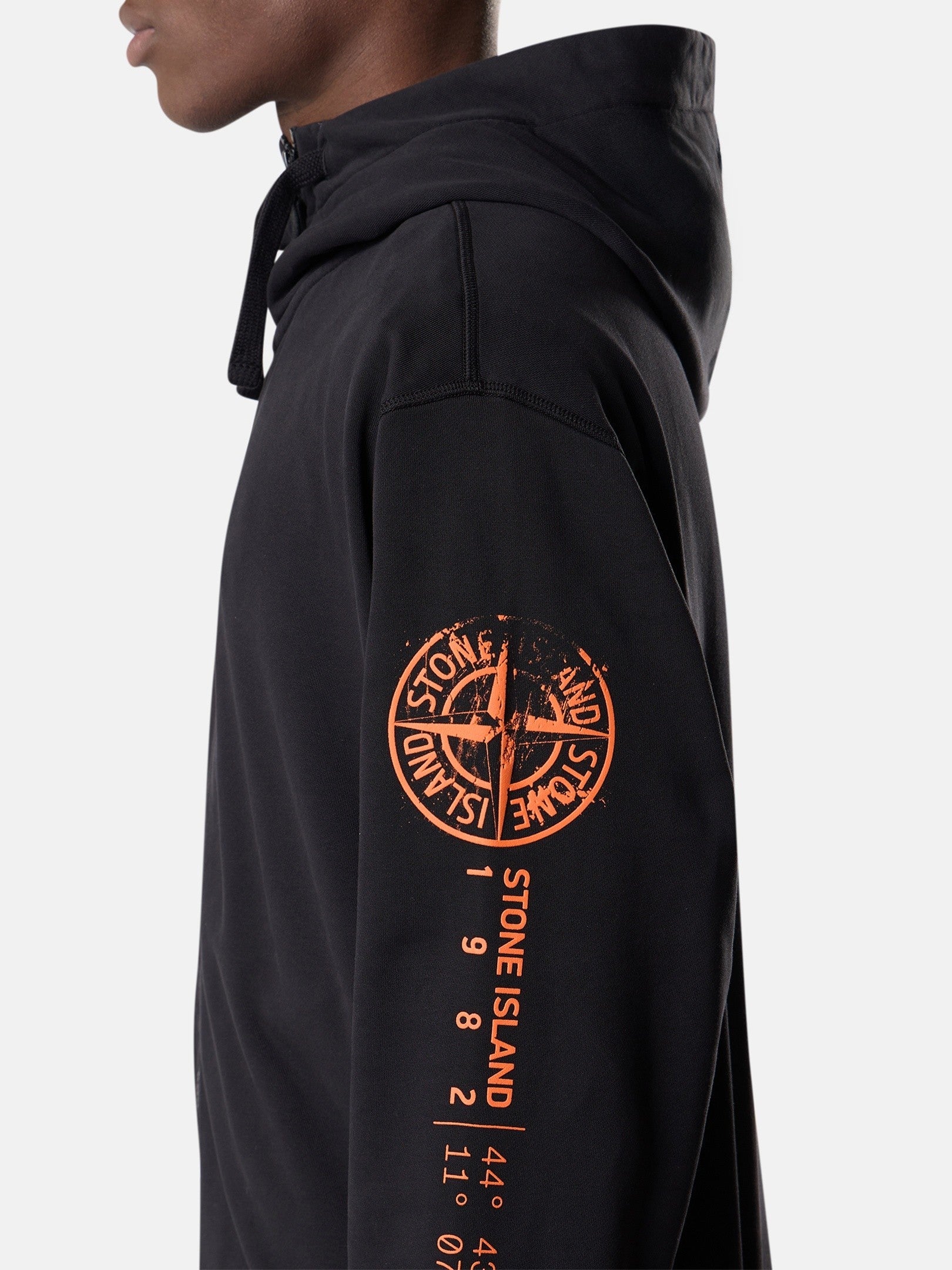 Stone Island Oversized-Fit Zip-Up Sweatshirt with 'vertical Placement' Print 6100009