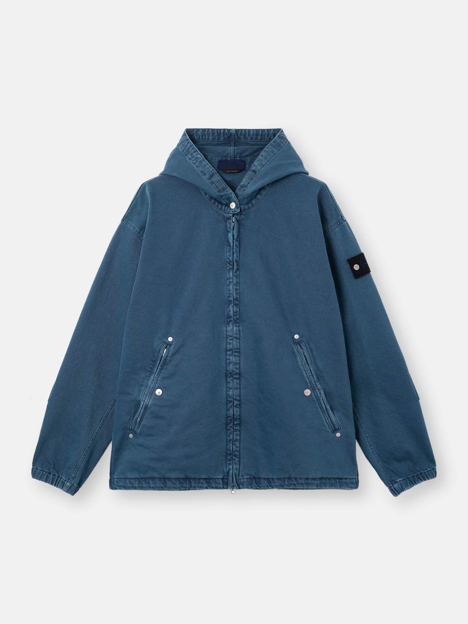 Stone Island Hooded Zip-Up Jacket with Anti-Drop 4100003