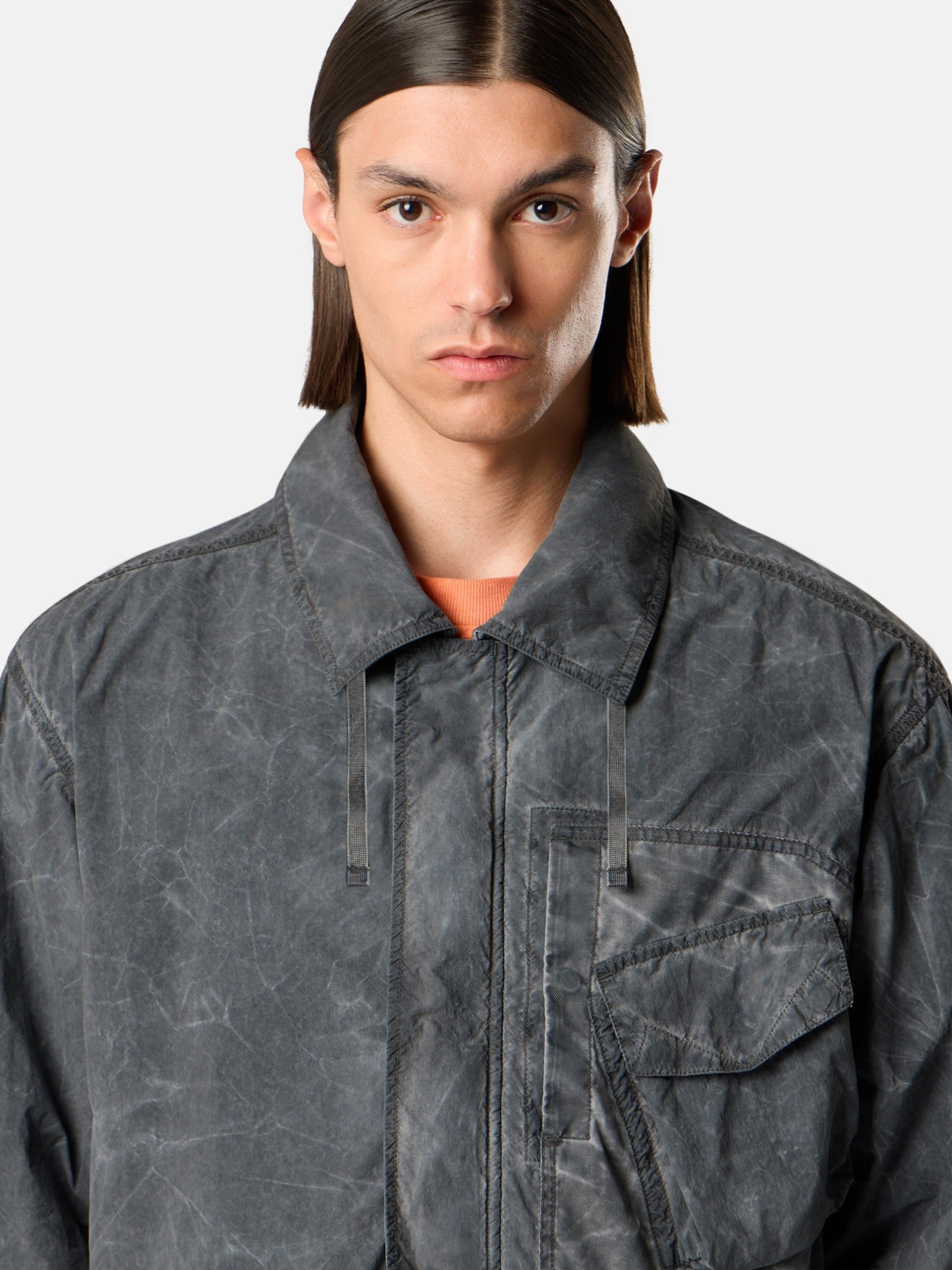 Stone Island Comfort-Fit Zip-Up Overshirt with Packable Hood 1200036