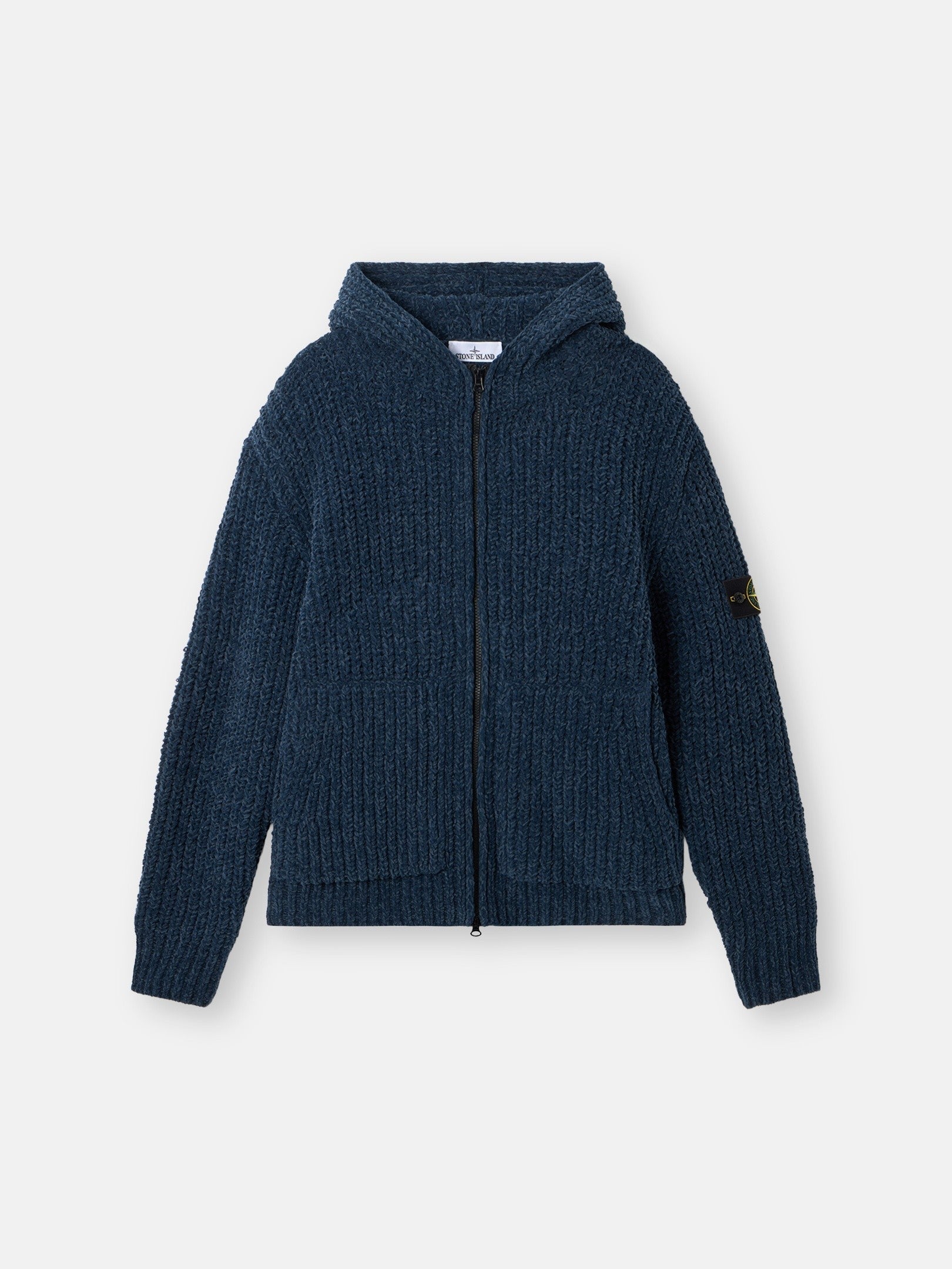 Stone Island Loose-Fit Hooded Zip-Up Jumper with Pockets 5100065