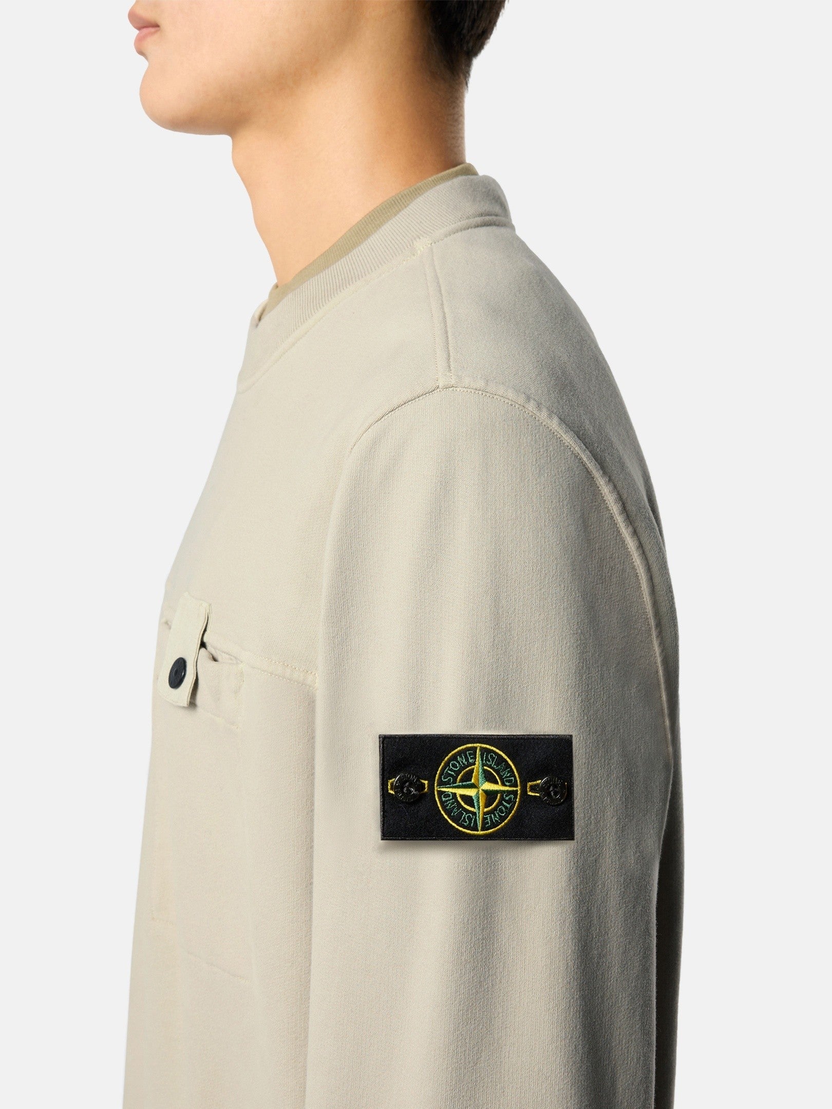 Stone Island Regular-Fit Crewneck Sweatshirt with Chest Pocket 6100038