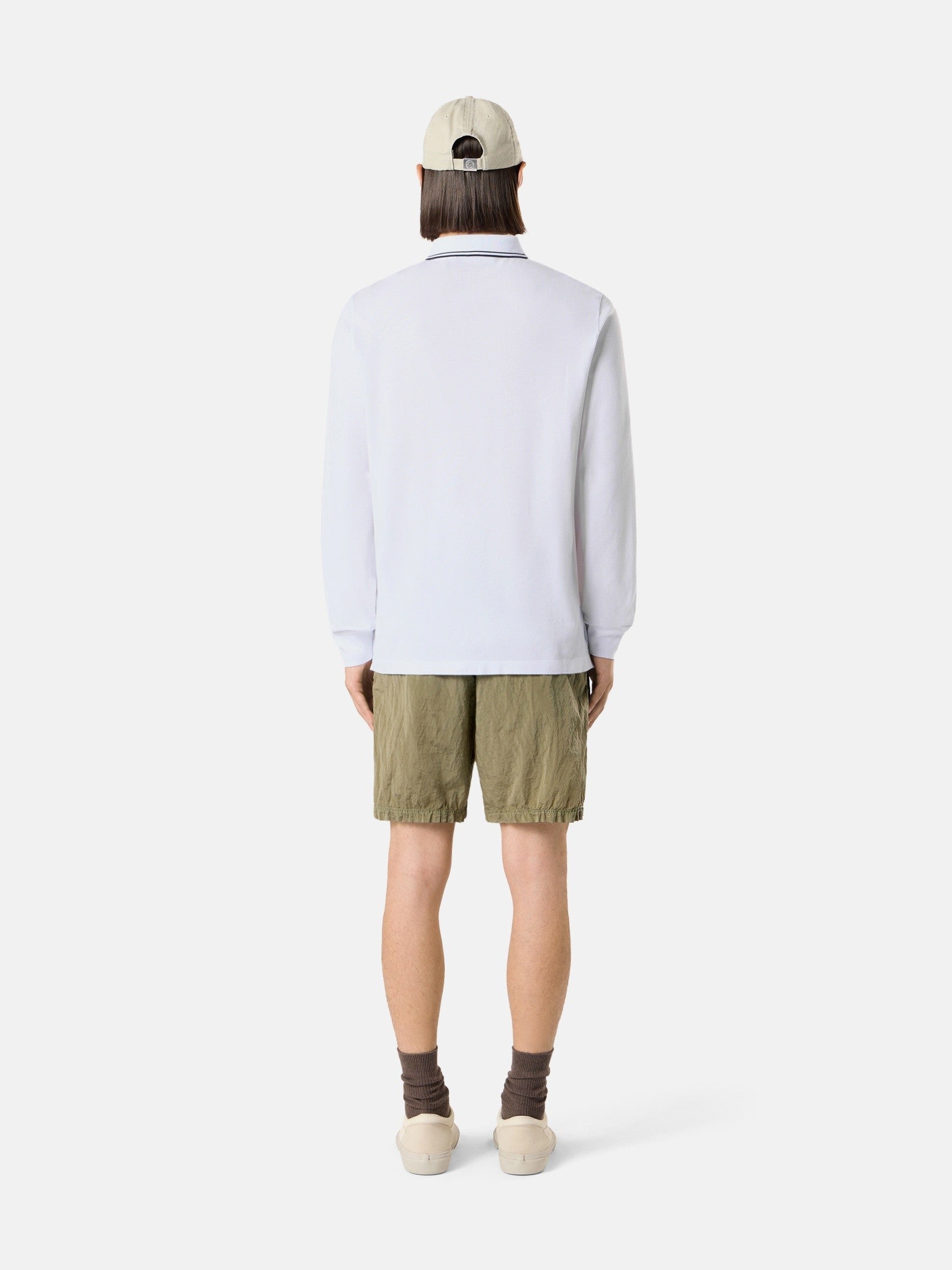 Stone Island Slim-Fit Long-Sleeve Polo with Compass Patch 2200012