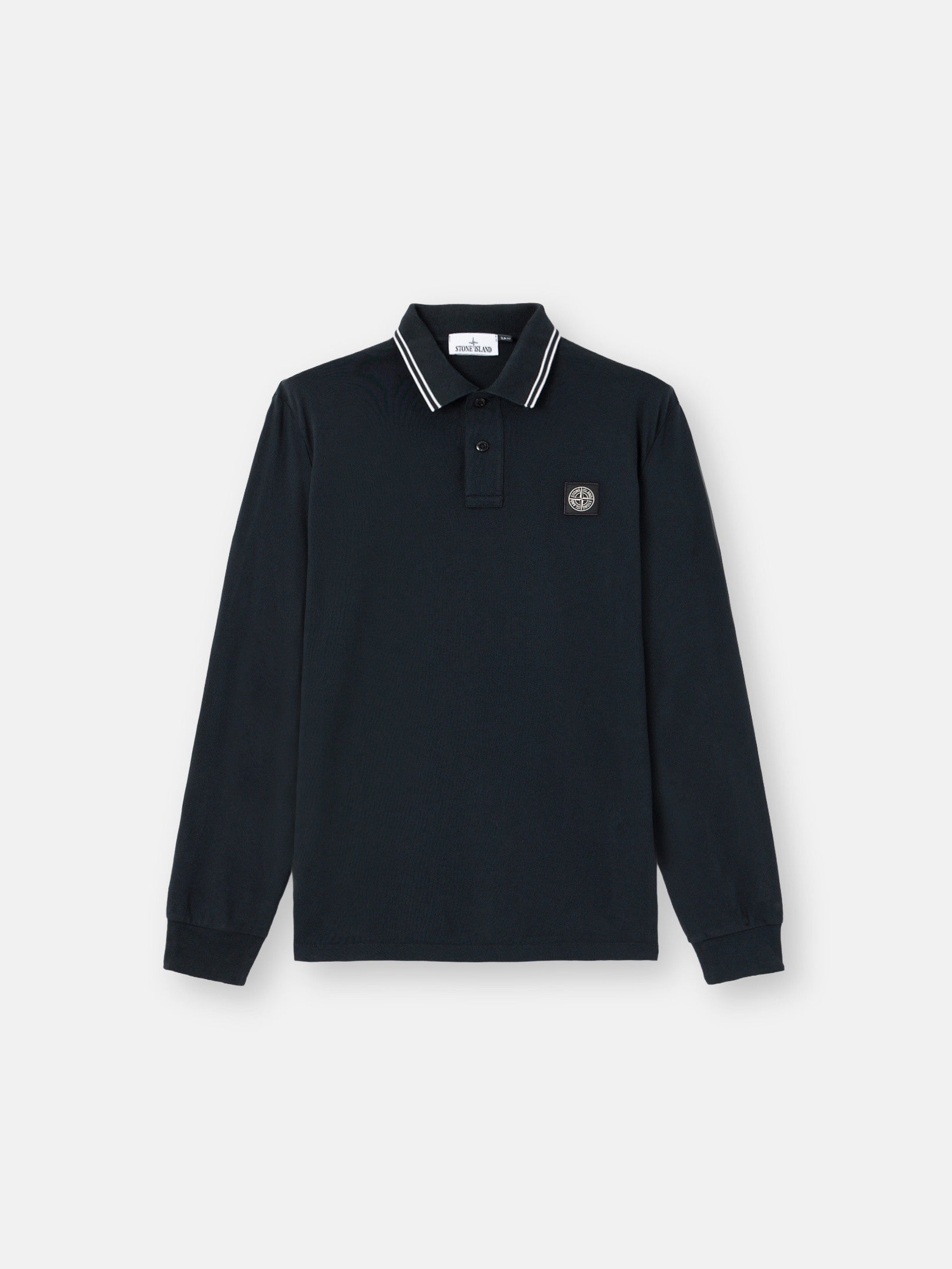 Stone Island Slim-Fit Long-Sleeve Polo with Compass Patch 2200012