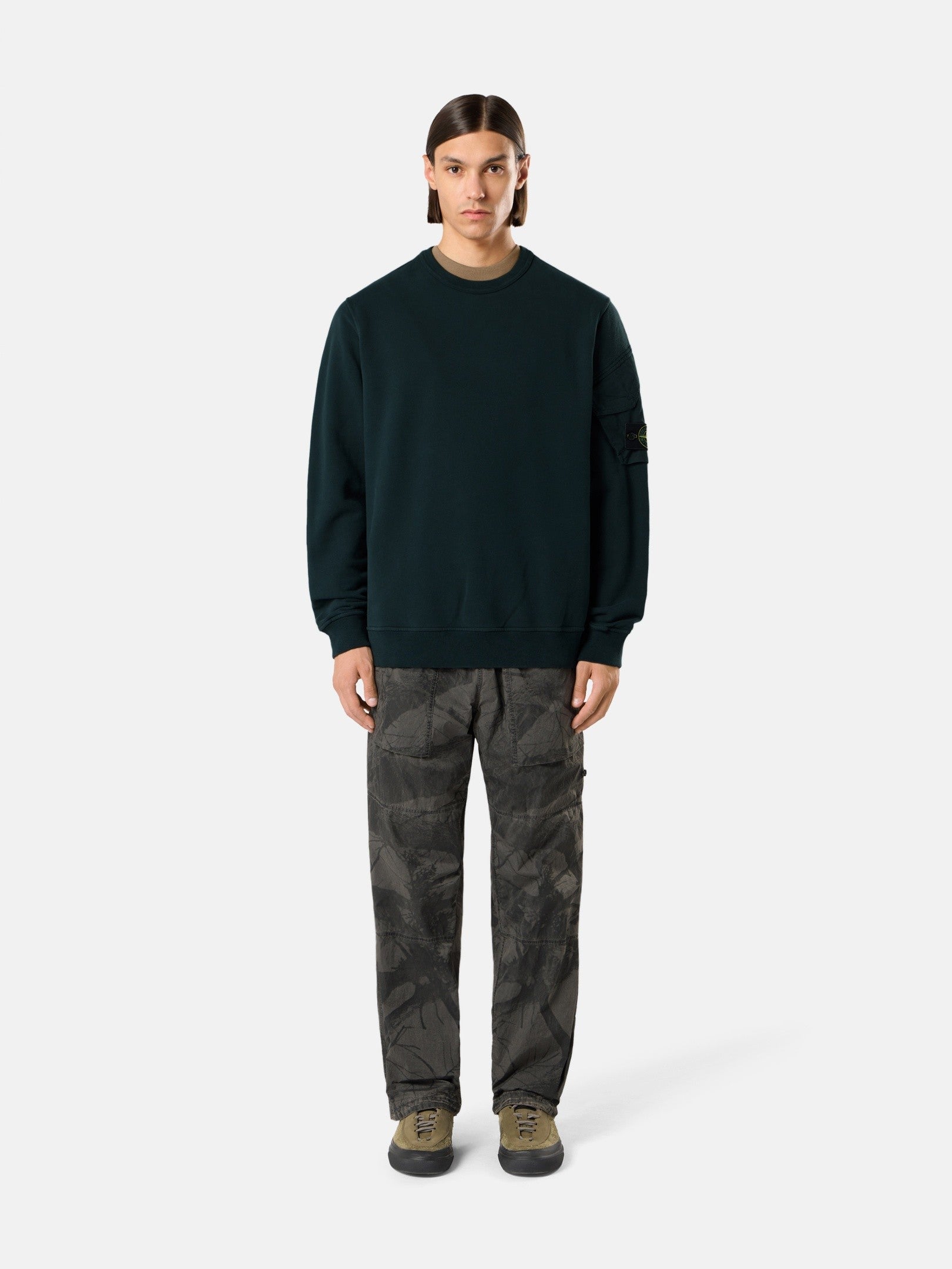 Stone Island Regular-Fit Crewneck Sweatshirt with Sleeve Pocket 6100015