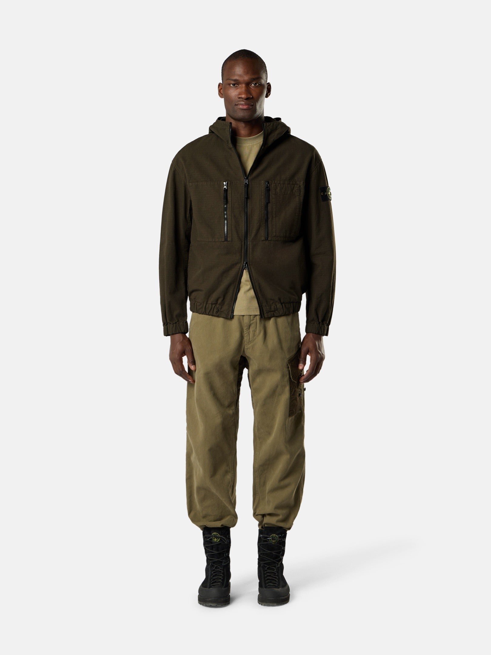 Stone Island Comfort-Fit Hooded Overshirt with Zip Pockets 1200011
