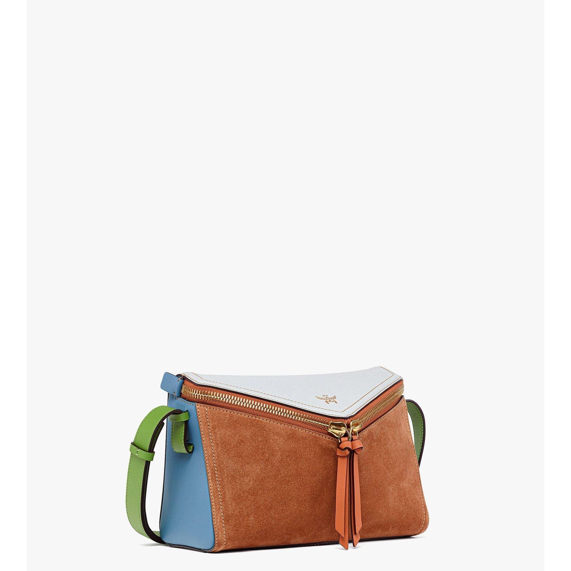 MCM Diamant 3d Shoulder Bag in Suede and Calf Leather