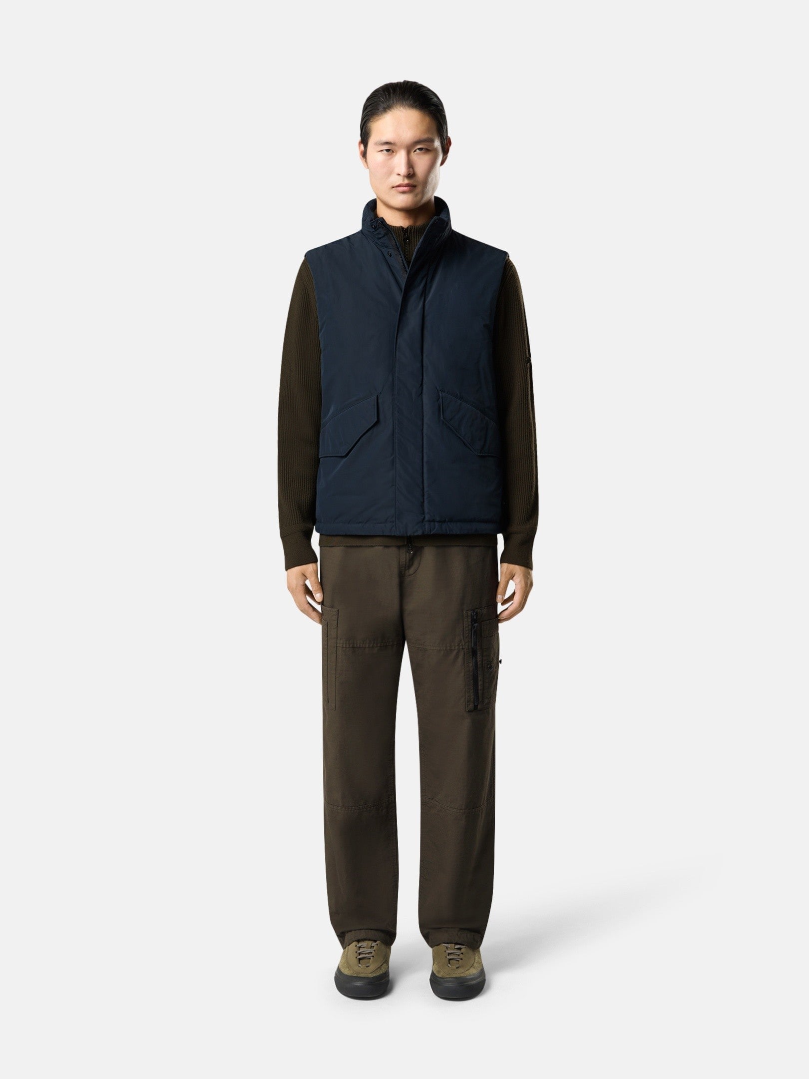 Stone Island Padded Vest with Packable Hood and Anti-Drop G100003