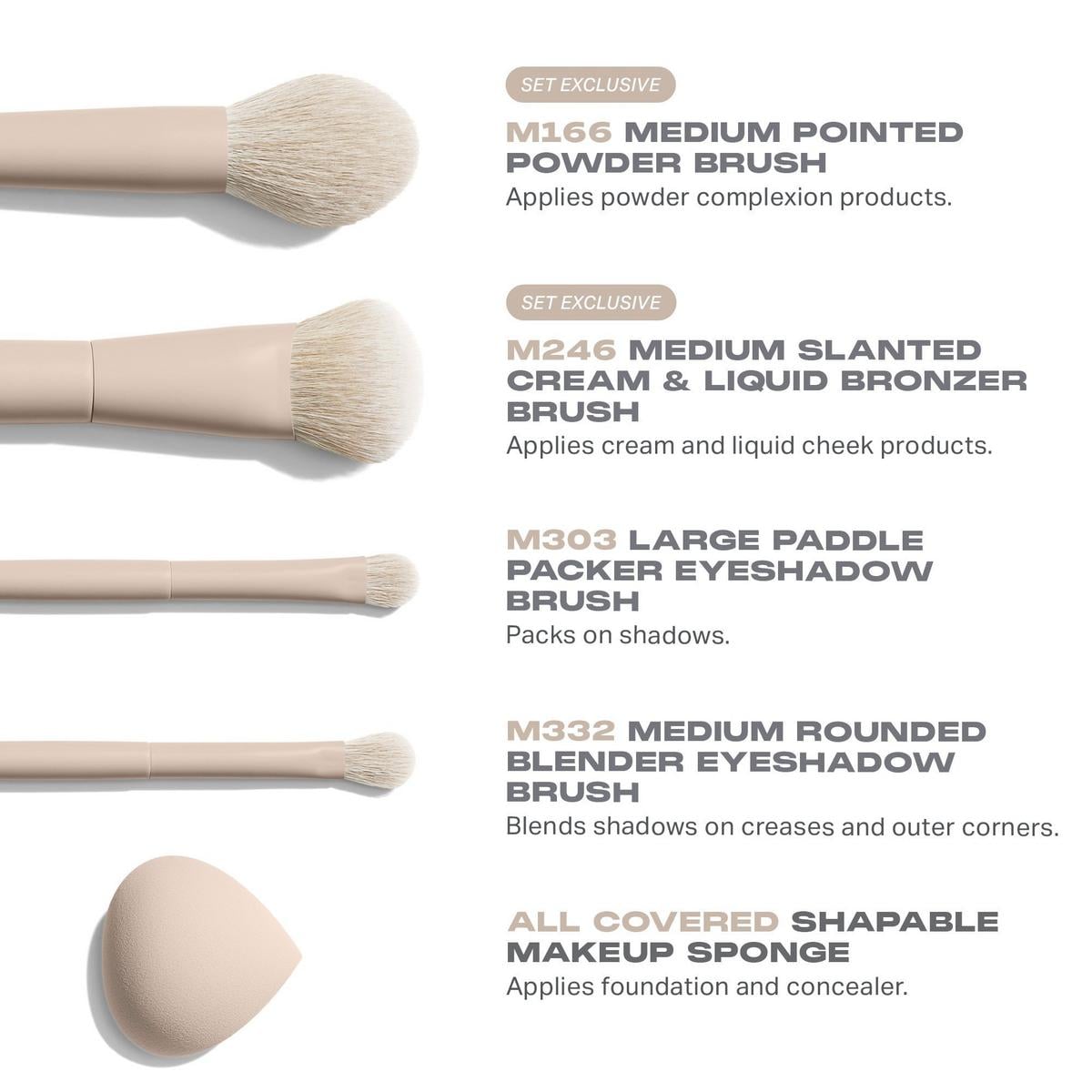 Morphe Oat Latte 5-Piece Face & Eye Brush Set