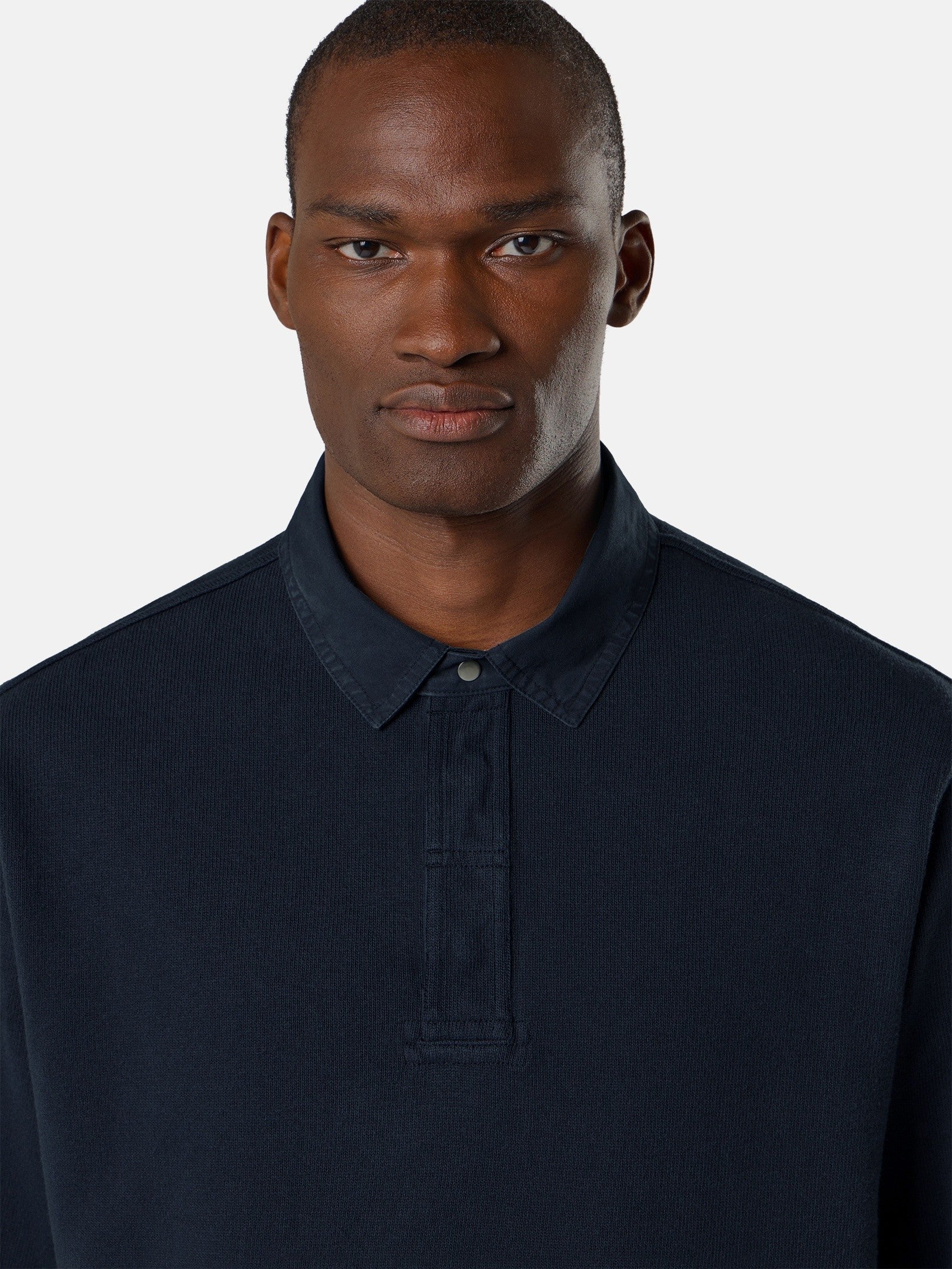Stone Island Comfort-Fit Polo Collar Sweatshirt with Snap Placket 6100001