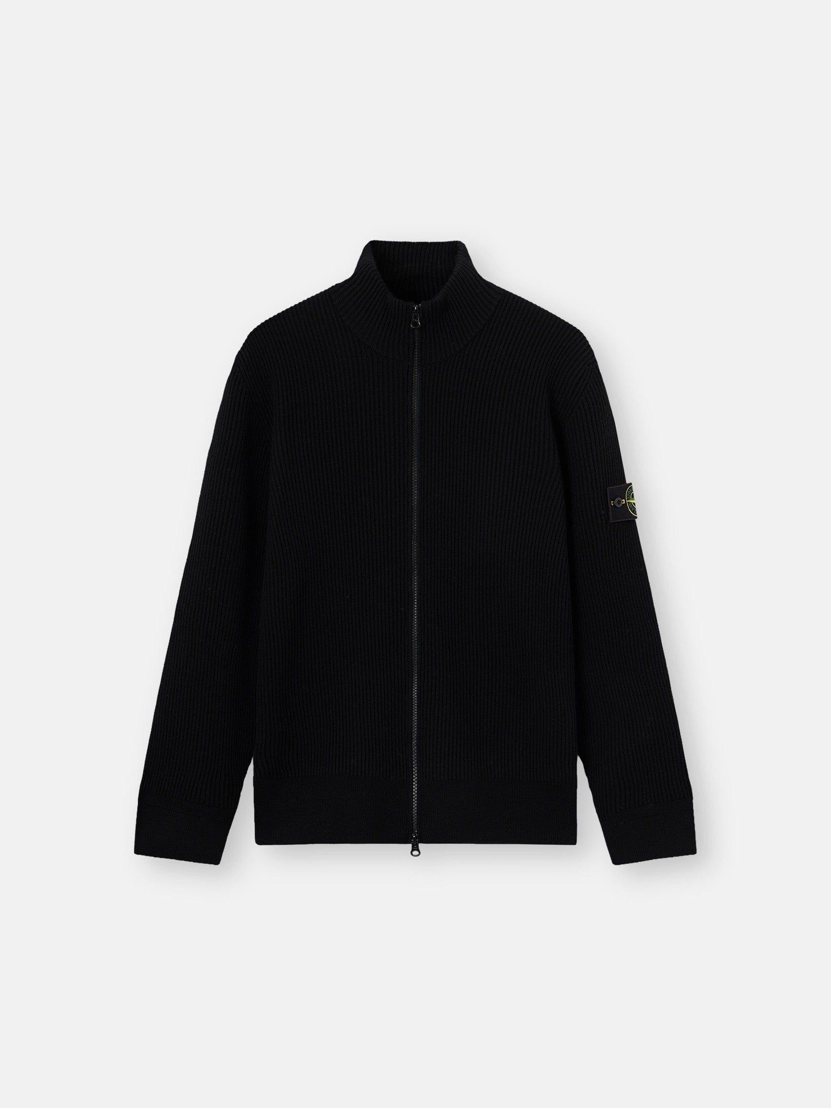 Stone Island Loose-Fit Zip-Up Jumper with Ribbed Trims 5100017