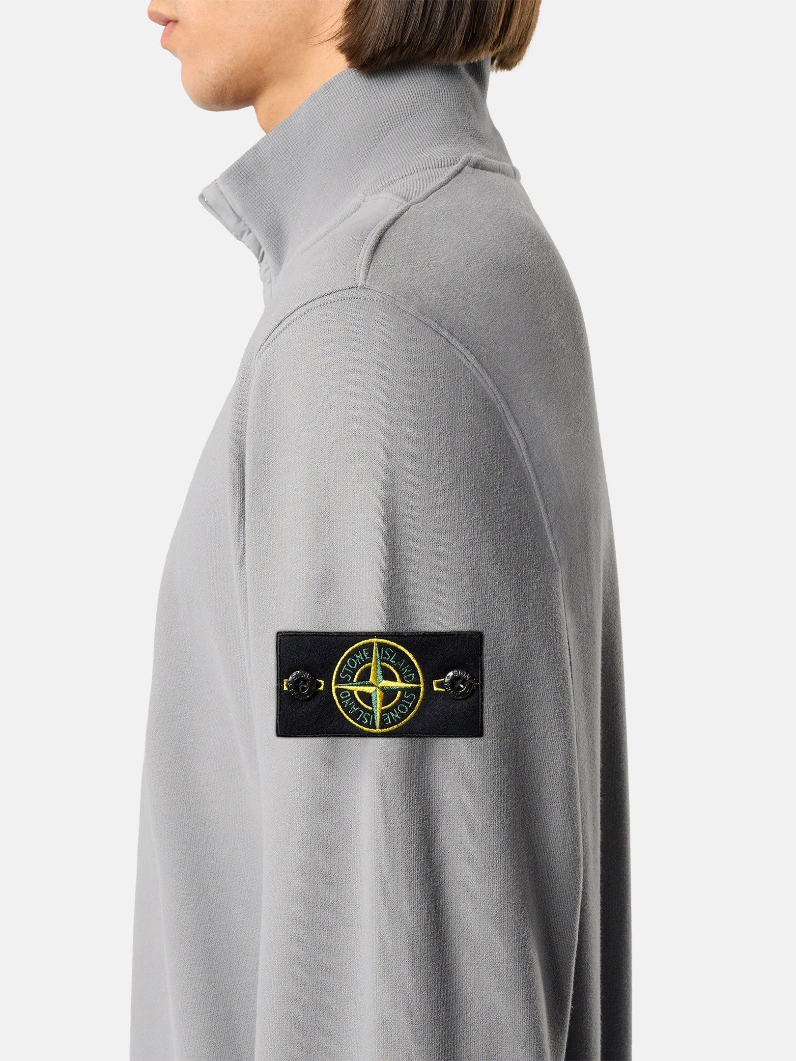 Stone Island Regular-Fit Half-Zip Sweatshirt with Ribbed Inserts 6100068
