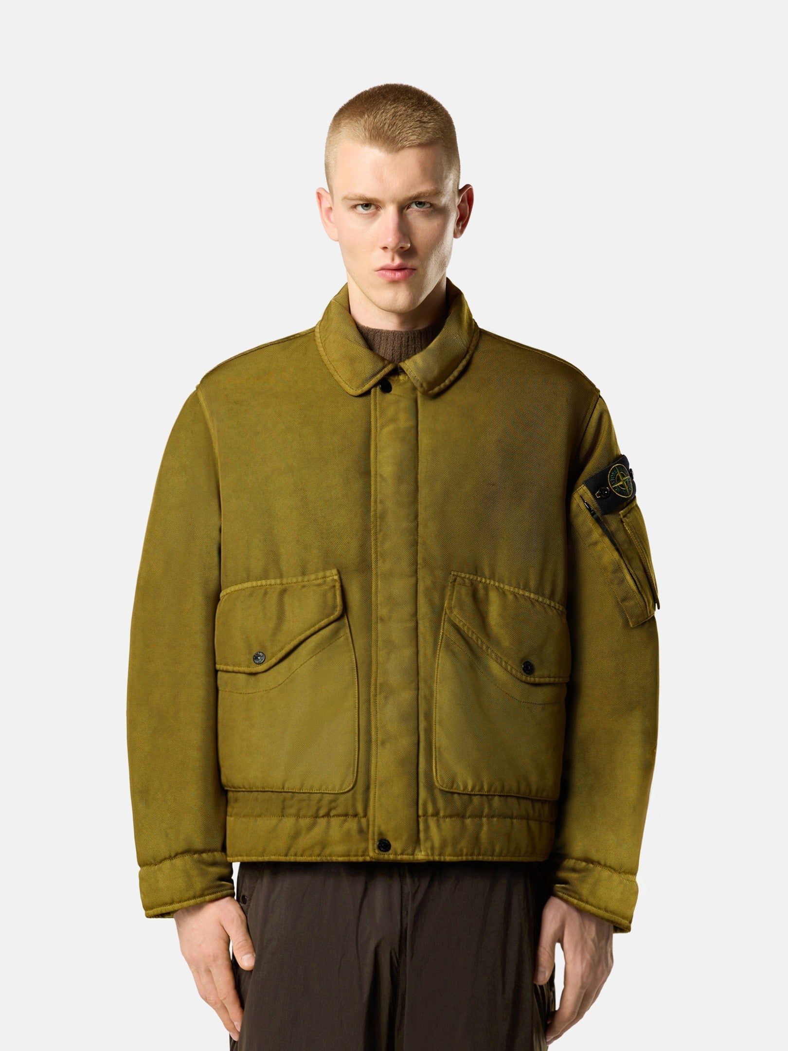 Stone Island Padded Stand Collar Jacket with Anti-Drop 4100035