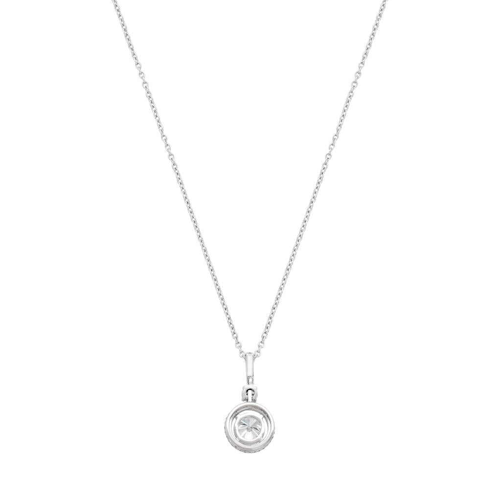 White Gold, 1.32ct Round Brilliant Cut Diamond and Diamond Constellation Pendant Necklace