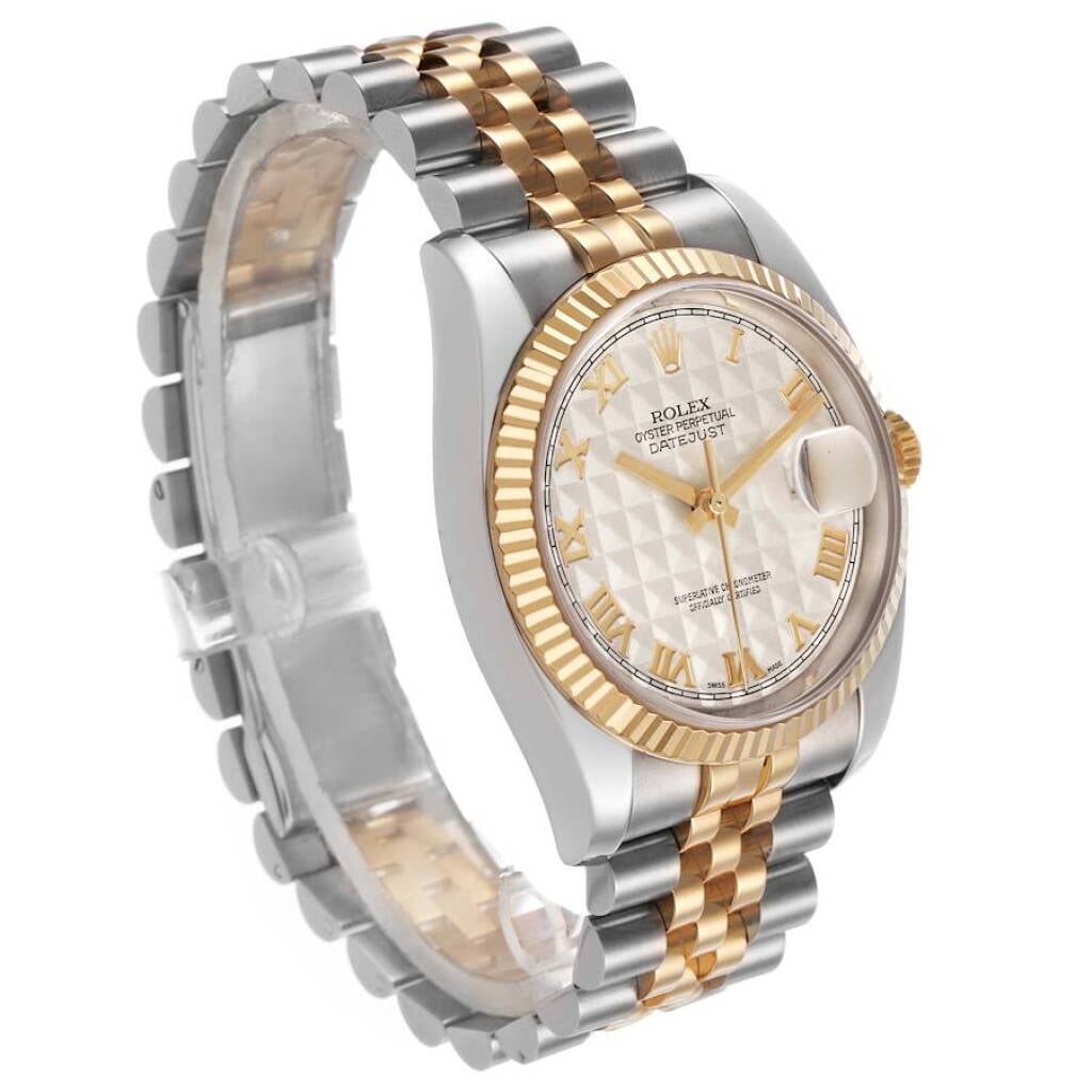 Datejust (Reference 116233). A 36mm yellow gold stainless steel automatic wristwatch with date. 2003-2004