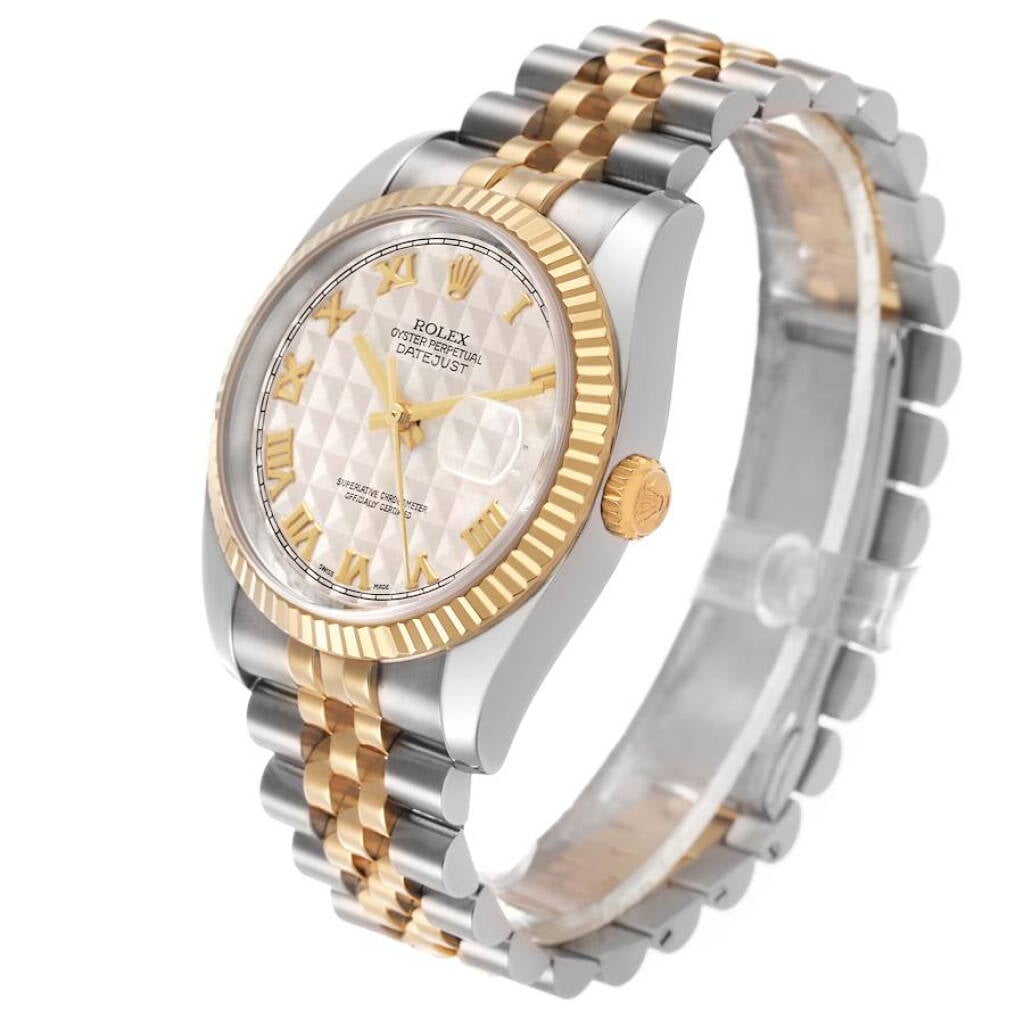 Datejust (Reference 116233). A 36mm yellow gold stainless steel automatic wristwatch with date. 2003-2004