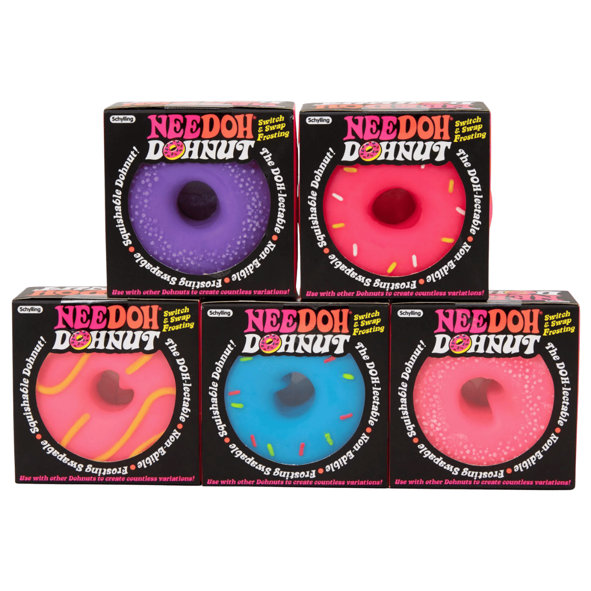Schylling NeeDoh Dohnut Sensory Squeeze Toy • Stretchy Doughnut Stress Reliever & Fidget Ball