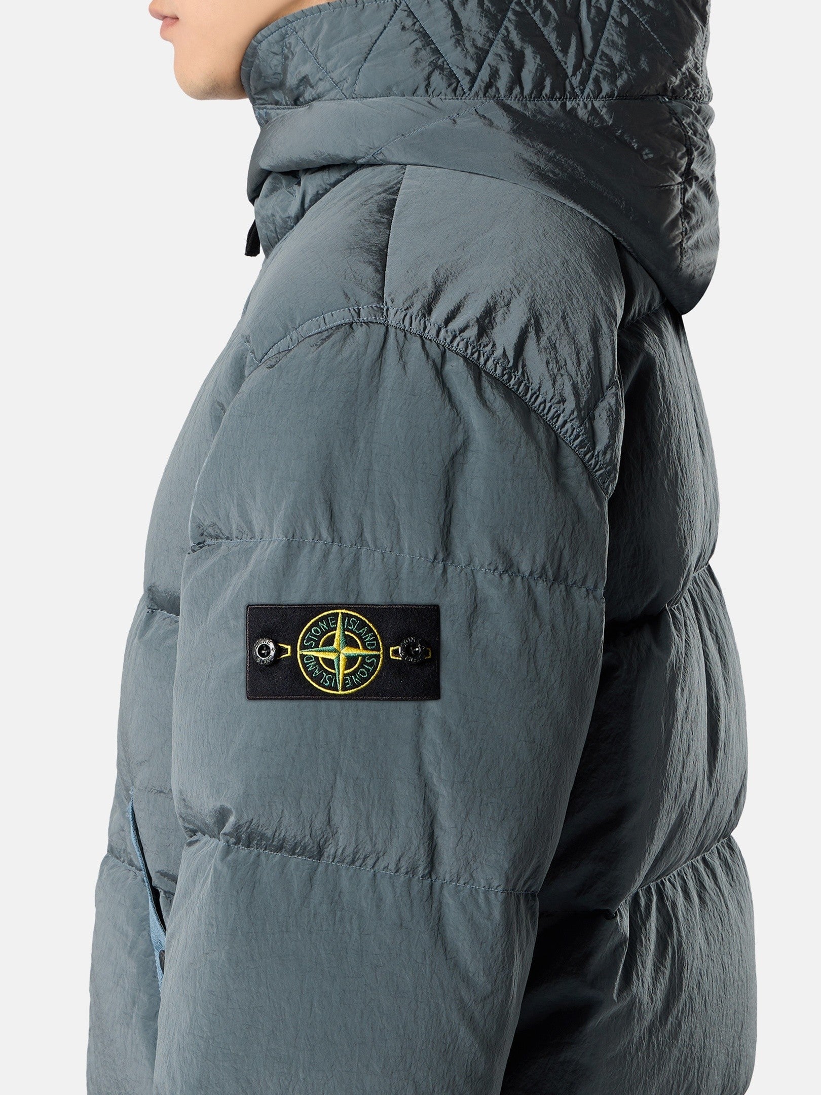 Stone Island Hooded Down Jacket with Drawcord Hem 4100019