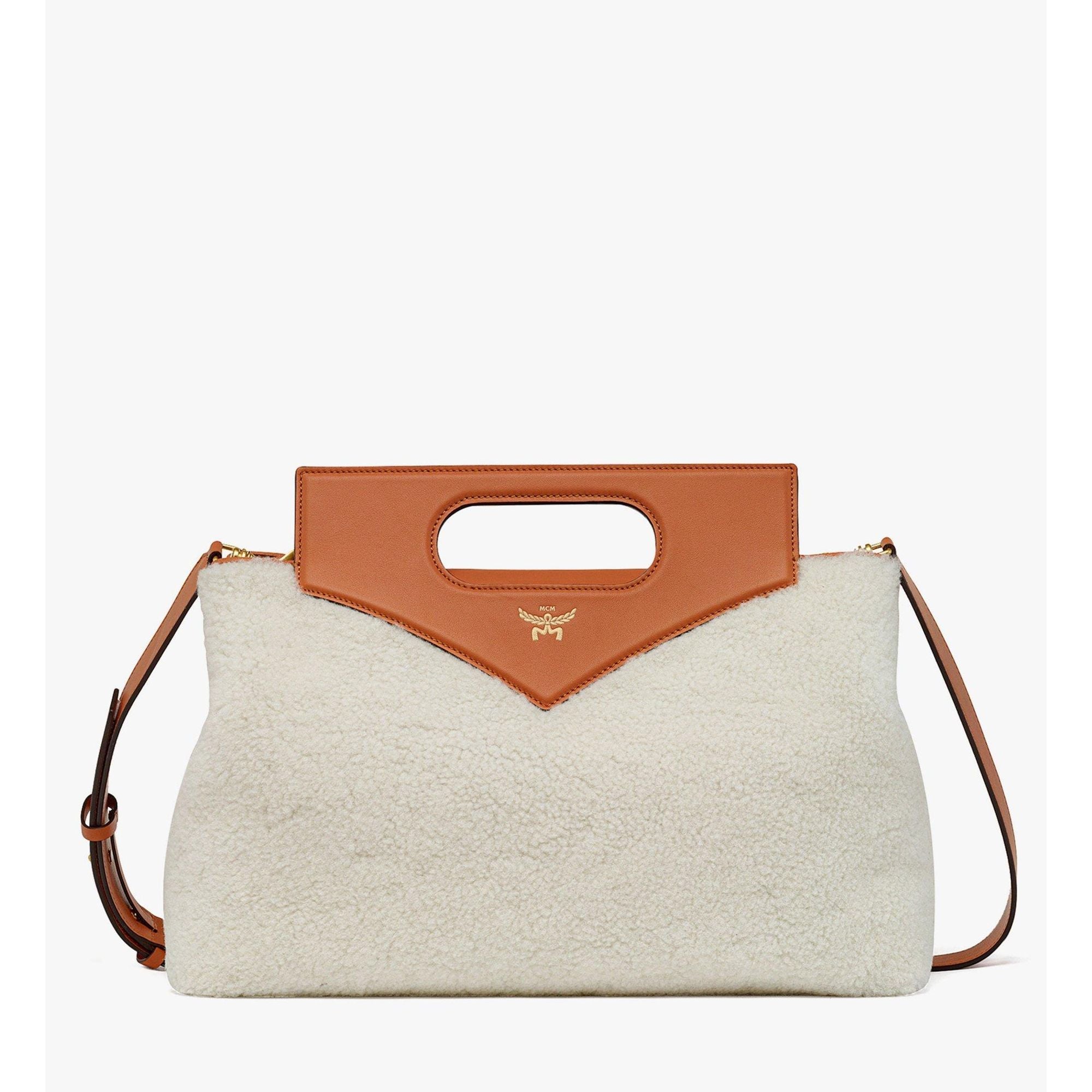 MCM Soft Diamond Tote in Shearling and Leather