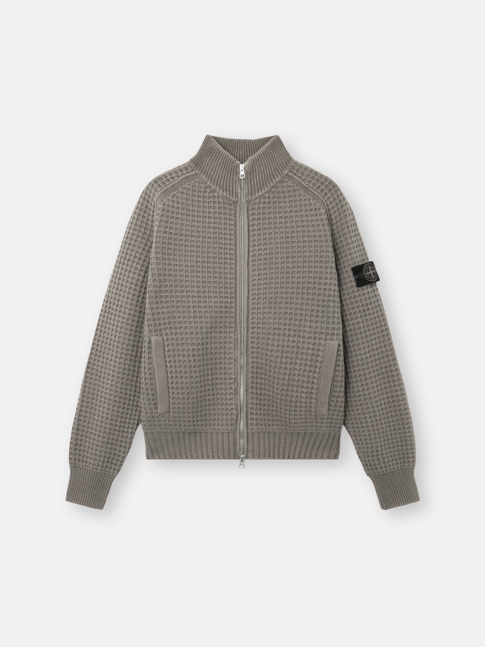 Stone Island Loose-Fit Zip-Up Jumper with Stand Collar 5100034