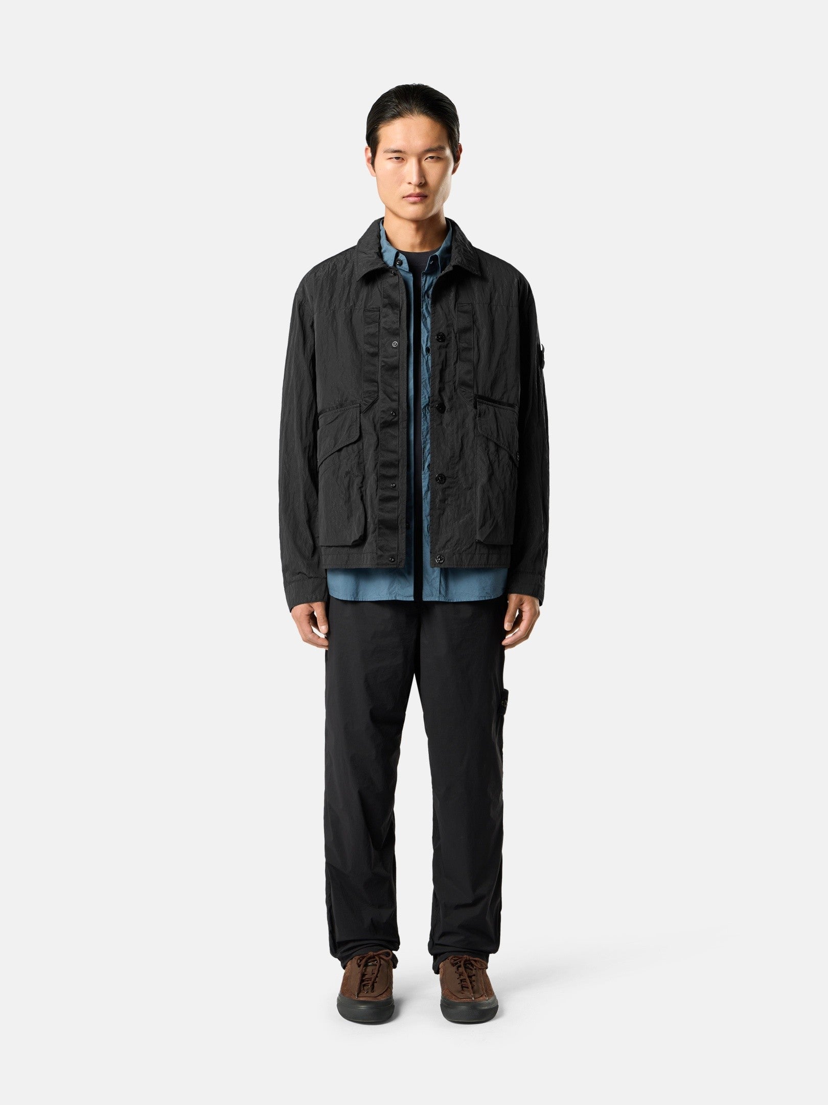 Stone Island Loose-Fit Trousers with Dual Zip Back Pockets 3100017