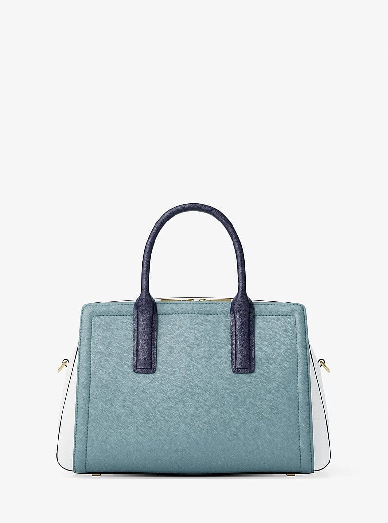 Laila Medium Color-Block Pebbled Leather Satchel