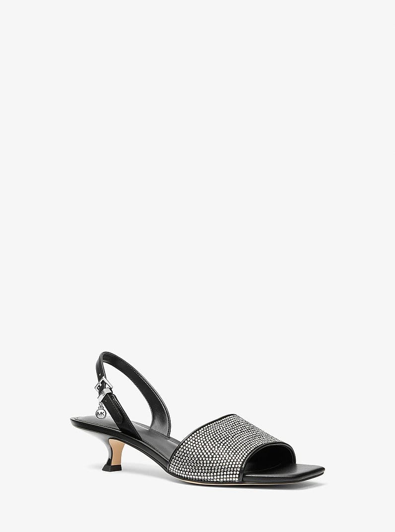 Merrie Embellished Kitten Heel Sandal
