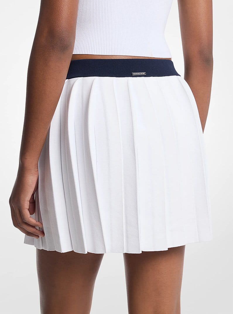 Pleated Stretch Knit Skirt