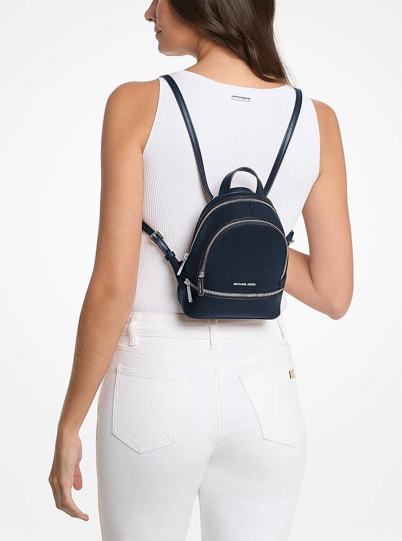 Rhea Extra-Small Pebbled Leather Backpack