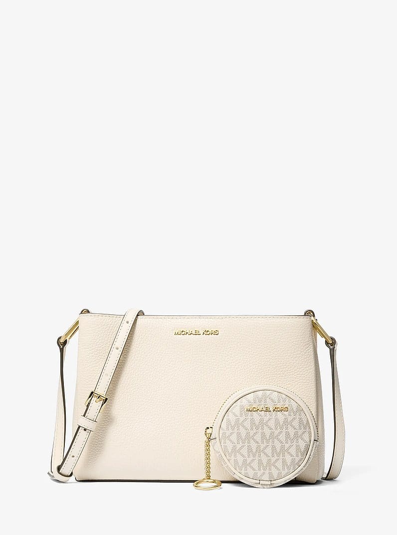 Trisha Pebbled Leather Crossbody Bag With Pouch Gift Set