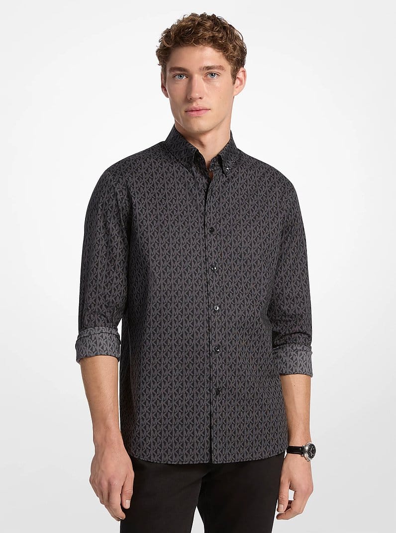 Signature Logo Stretch Cotton Shirt