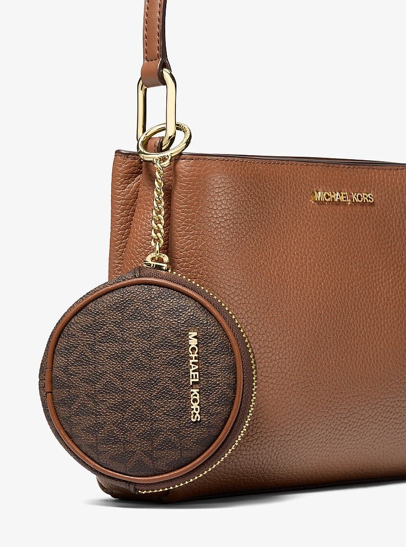 Trisha Pebbled Leather Crossbody Bag With Pouch Gift Set
