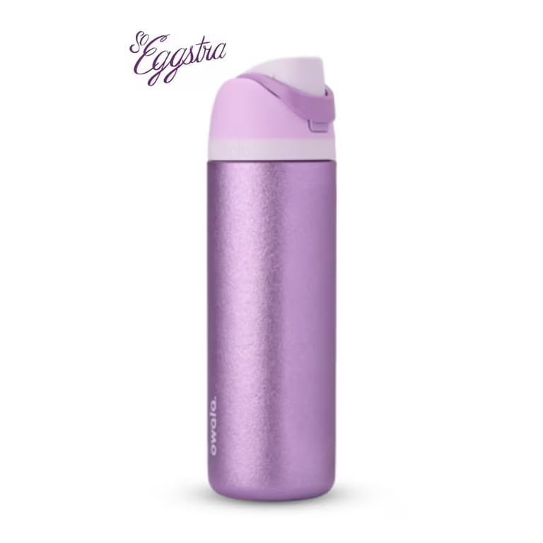 Owala FreeSip Insulated Stainless Steel Water Bottle with Straw, BPA-Free Sports Water Bottle, 32 Oz, Shiny Purple