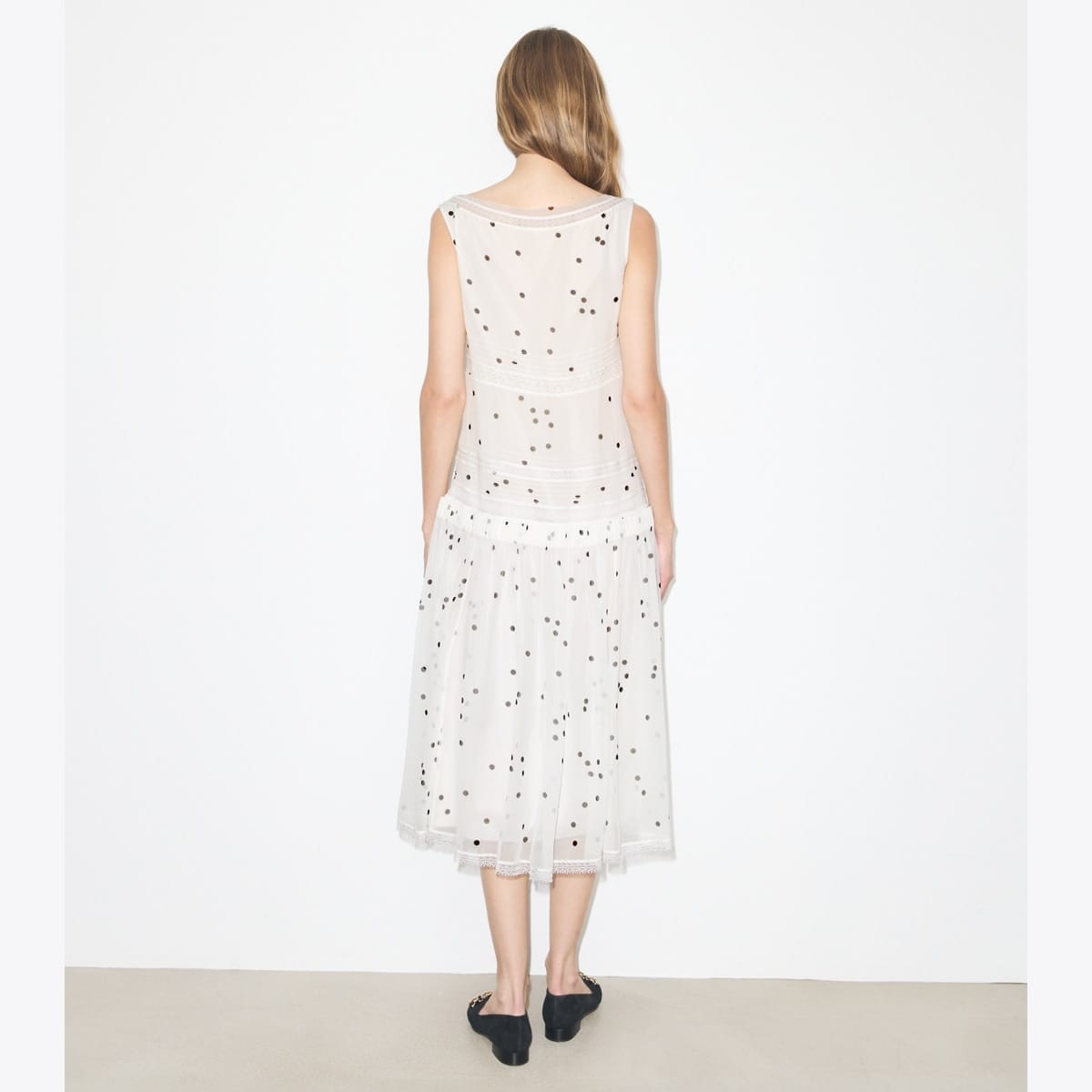 Pleated Silk Lace Dress