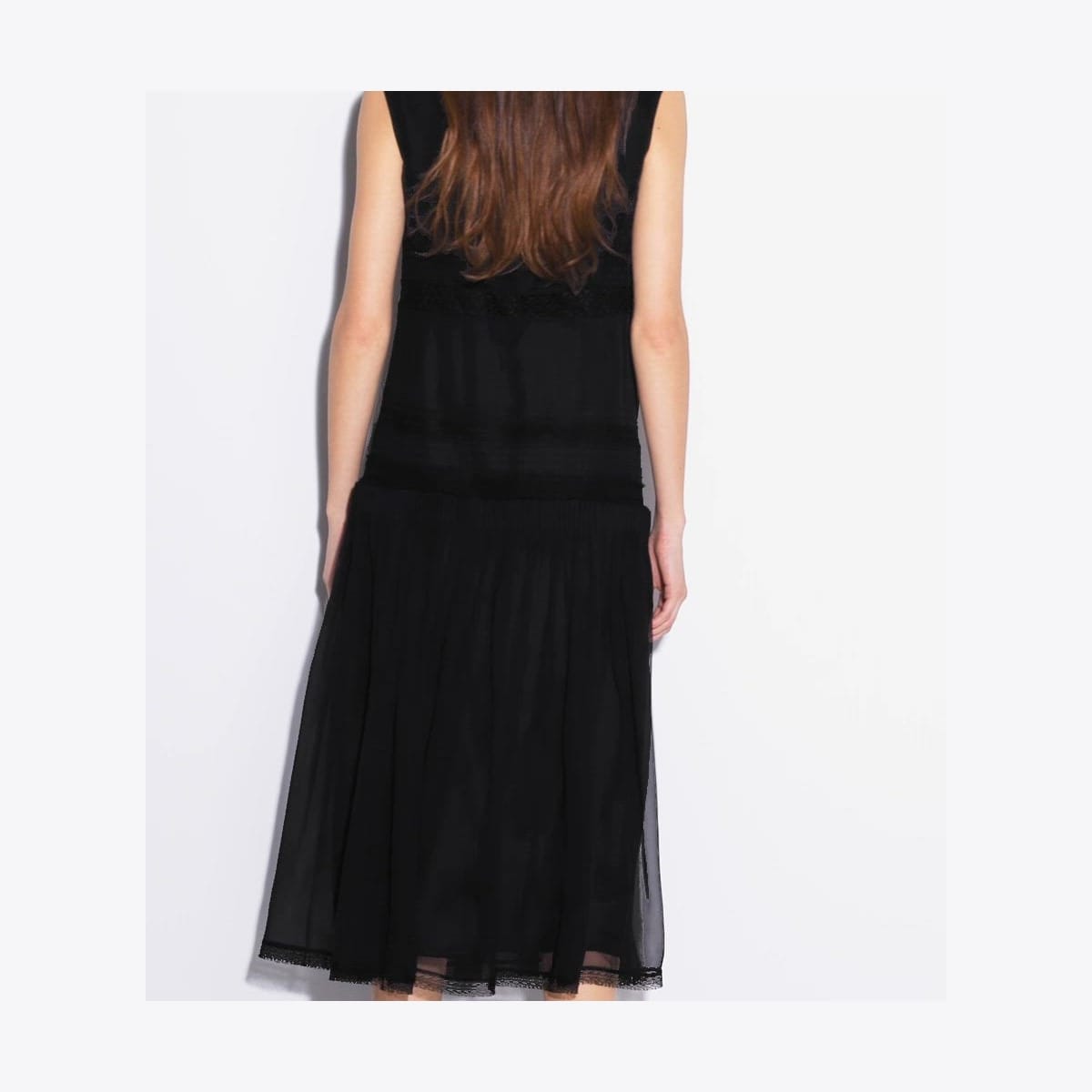 Pleated Silk Lace Dress