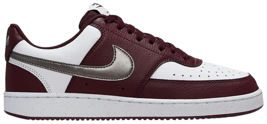 Nike Wmns Court Vision Low 'White/Burgundy Crush/Metallic Pewter'