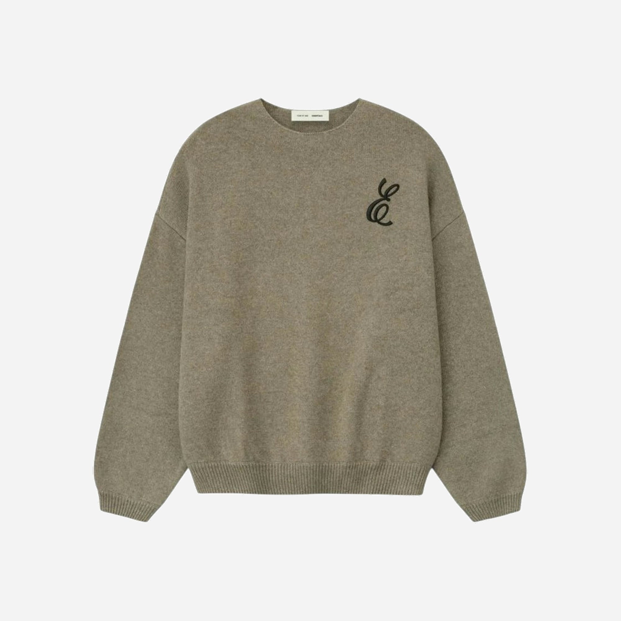 Fear Of God Essentials SS25 Waffle Crewneck Sweater- Homestead Heather