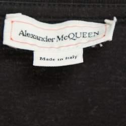 Alexander McQueen Black Cotton Graffiti Logo T-Shirt L