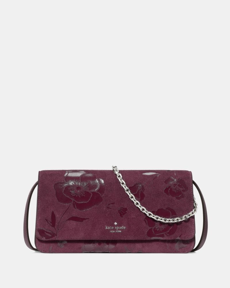 Ivy Floral Suede Crossbody Bag