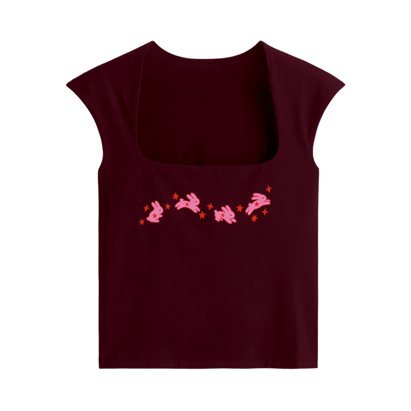 Off Supply Brisk Cherry Red Crop Top