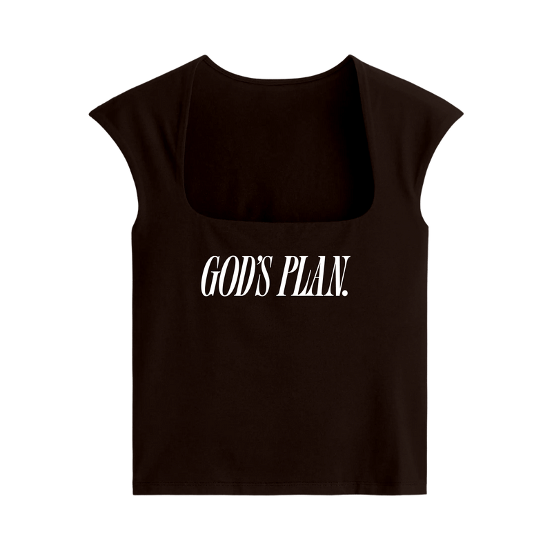 Forfksake God's Plan Baby Tee Brown