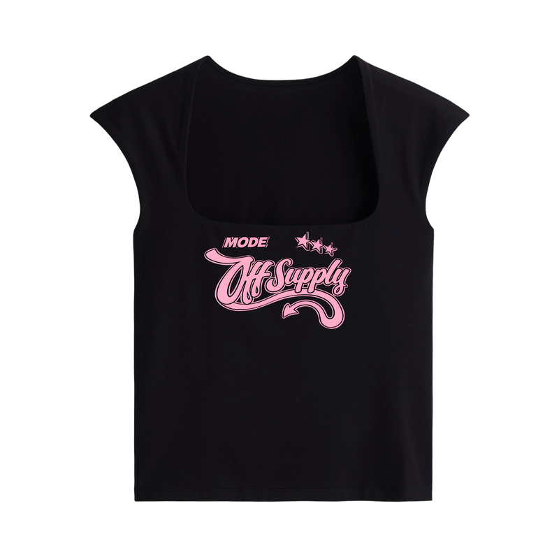 Off Supply Devil Mode Black Crop Top