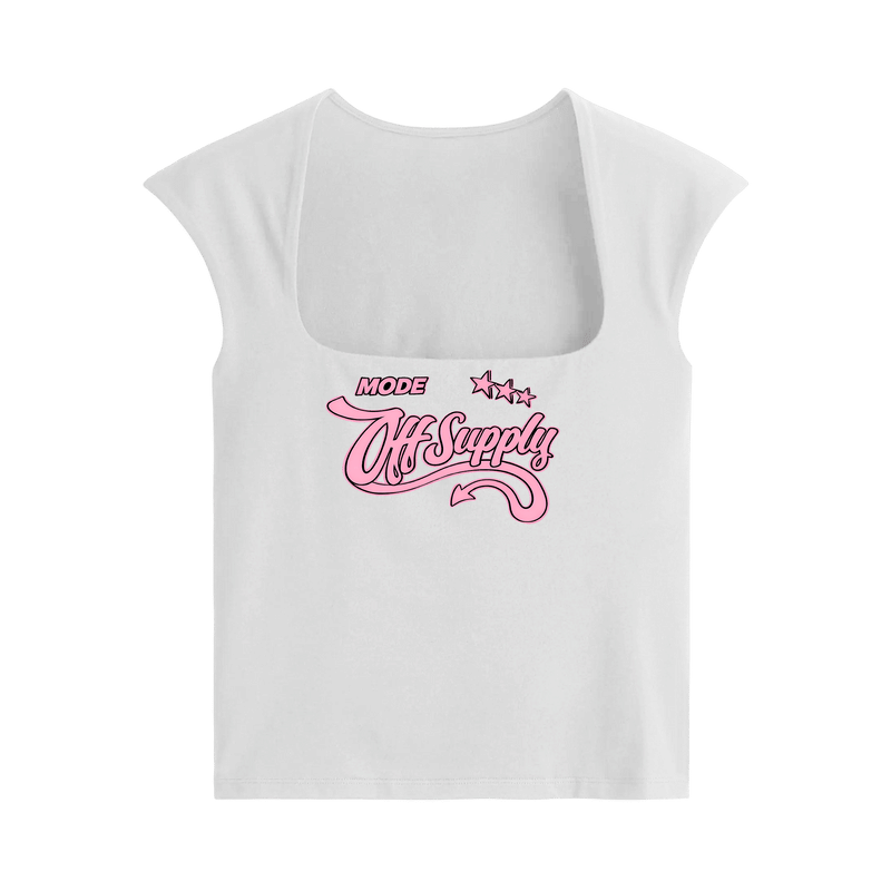 Off Supply Devil Mode White Crop Top