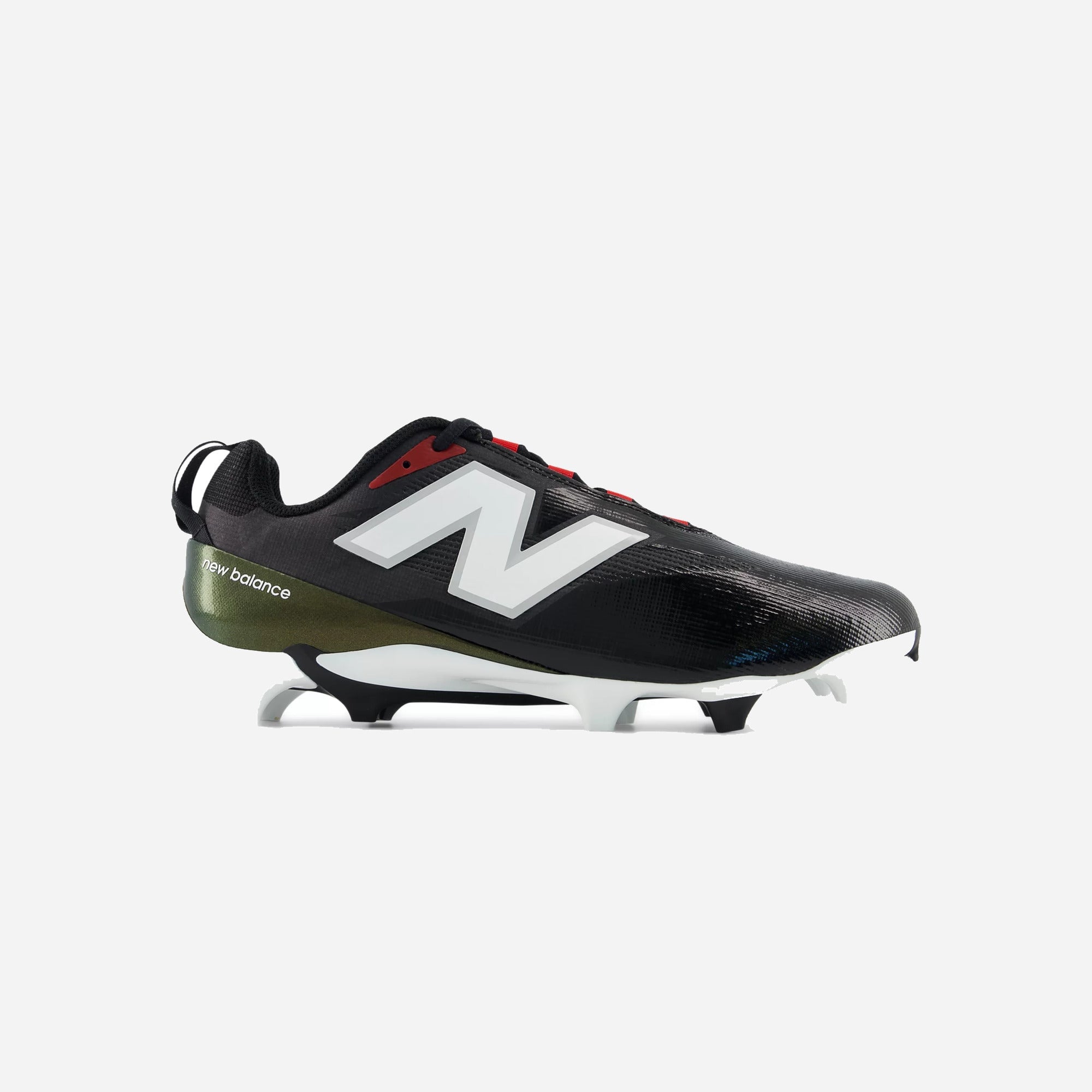 New Balance BurnX5 Black With White And Team Red Wide