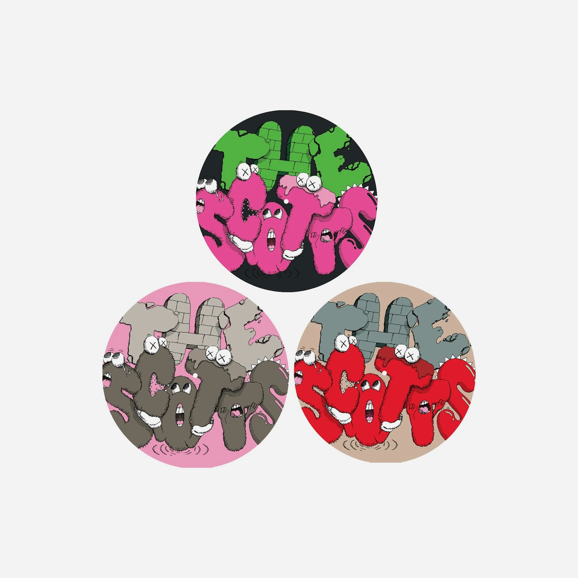 Travis Scott The Scotts Kaws Picture Disc Black/Pink/Beige Set
