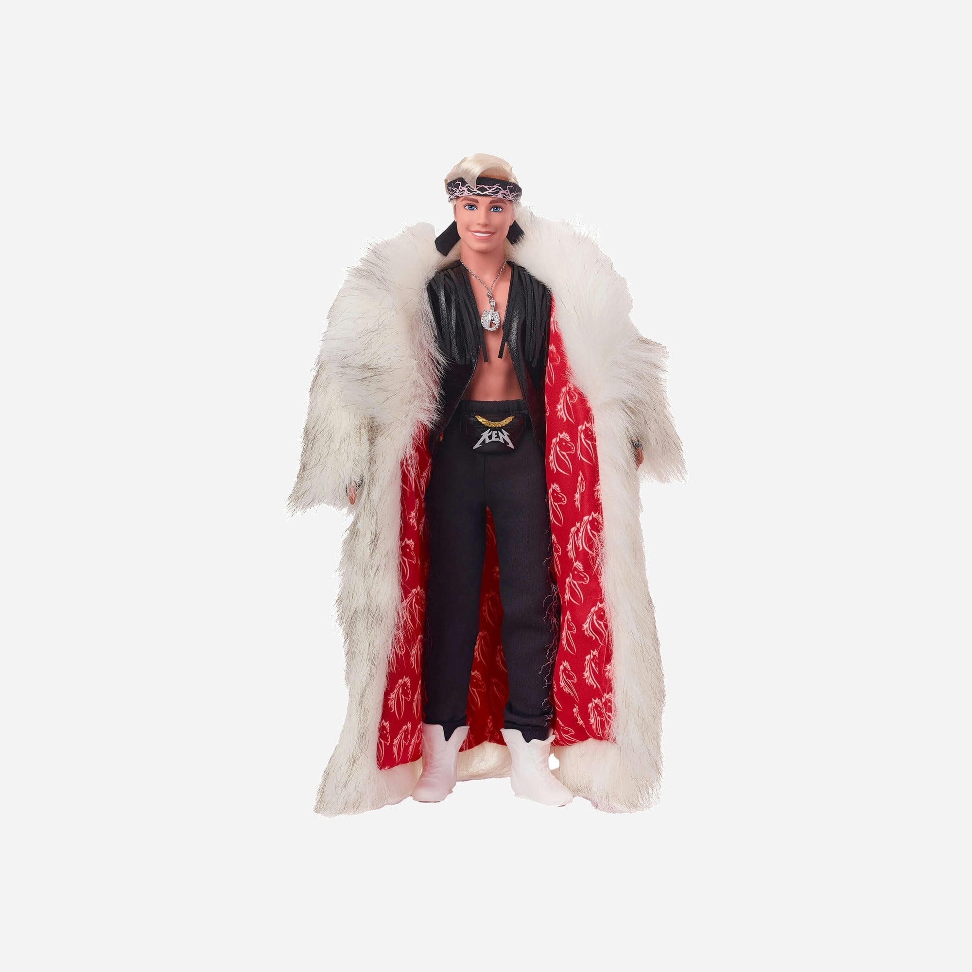 Mattel Barbie Signature Ken In Faux Fur Coat And Black Fringe Vest Doll