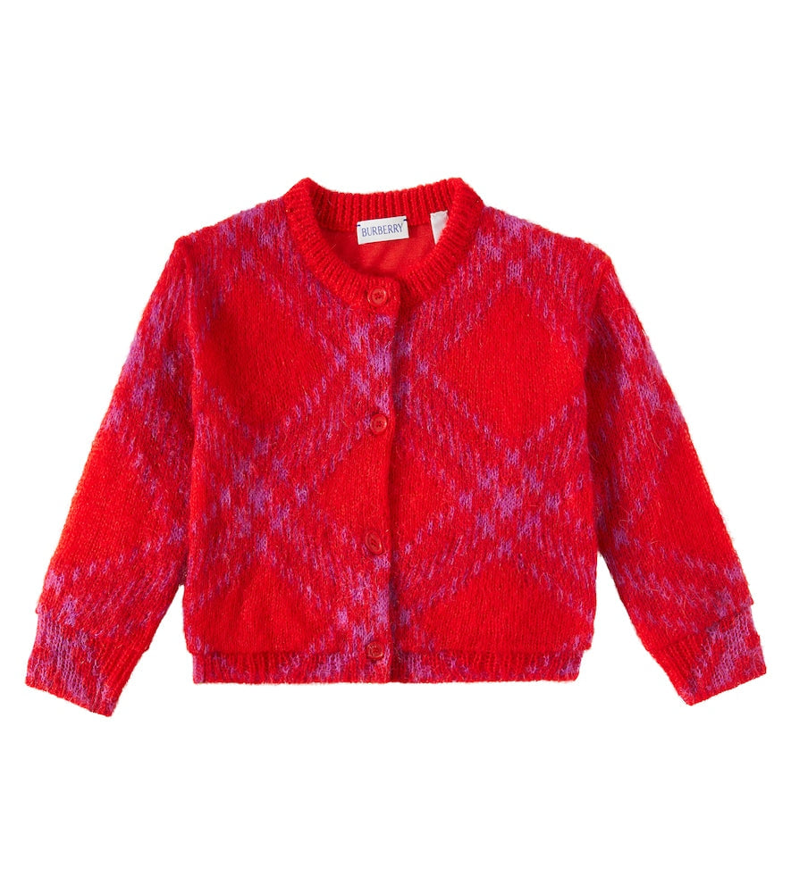 Burberry Check wool-blend cardigan