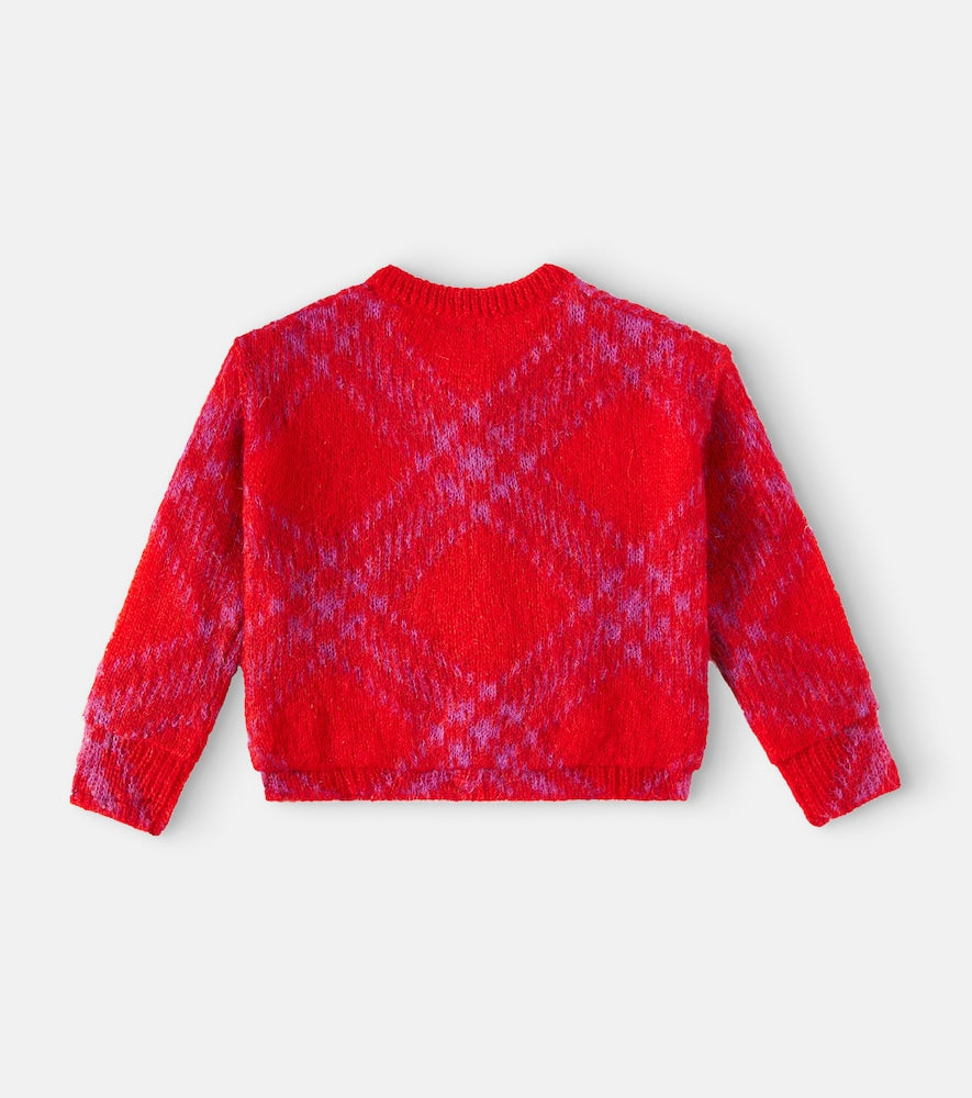 Burberry Check wool-blend cardigan