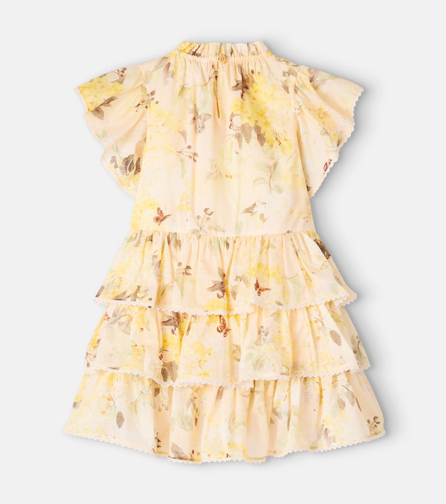 Cascadian floral tiered cotton dress